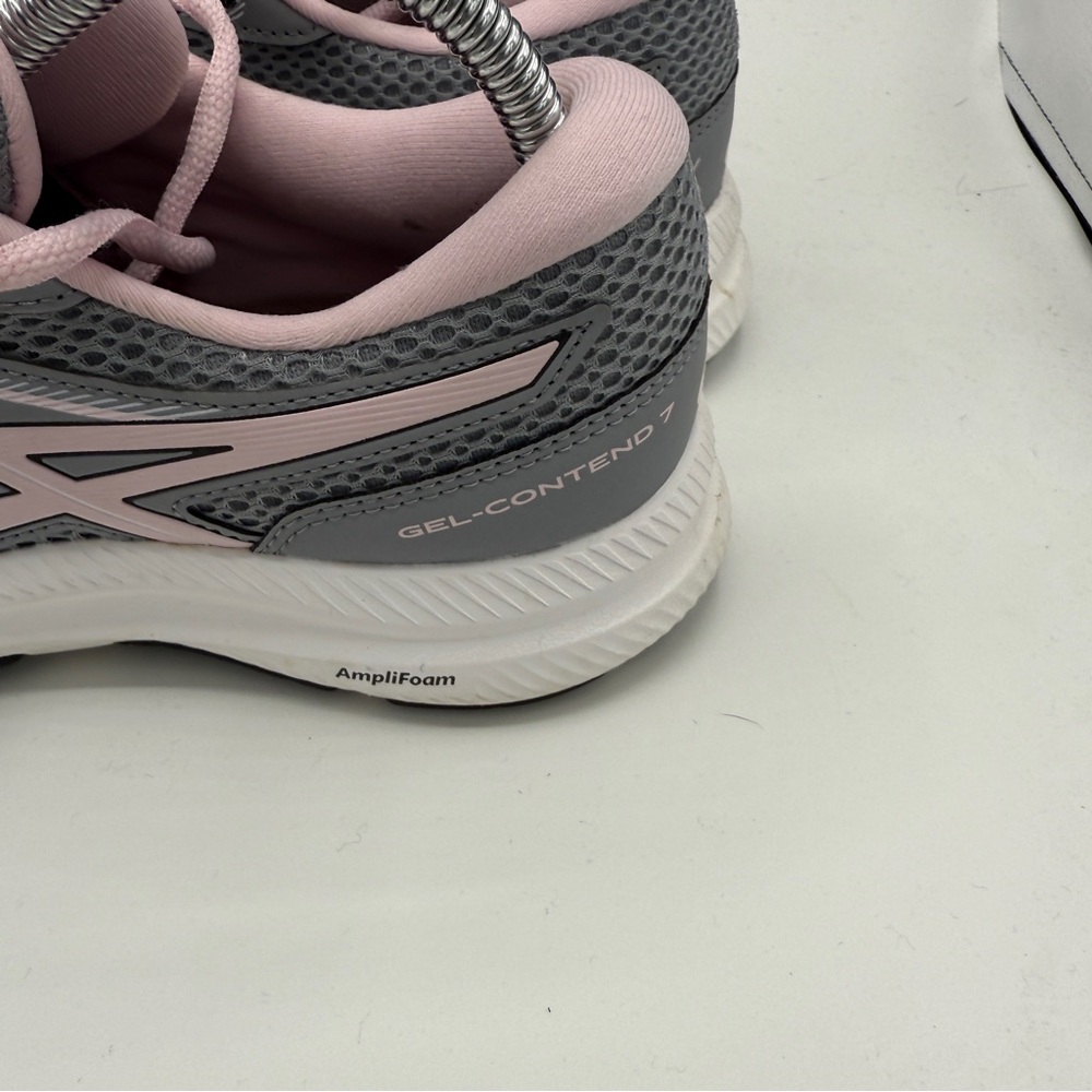 ASICS Gray Pink Gel Contend 7 Lace Up Running Sneakers - Picture 5 of 9